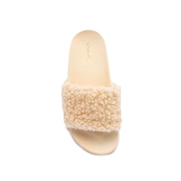 ⚡FINAL SALE!  Beige Faux Fur Slide Sandals - Picture 7 of 10